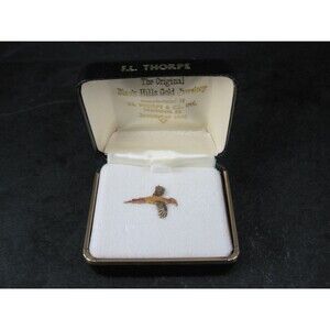 Vintage FL Thorpe 10K Black Hills Gold Pheasant Tie Tack in Original Box